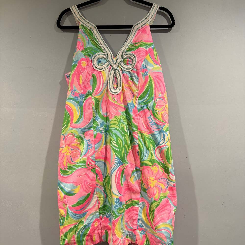 Lilly Pulitzer Sleeveless Shift Dress Size 10 Multicolor Tropical Floral